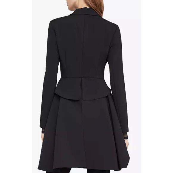 BCBGMAXAZRIA High-Low Peplum Blazer Black Women's Black Classic Sz S - Picture 6 of 14